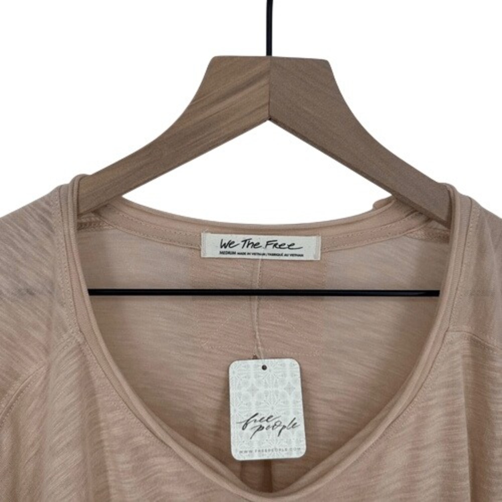 We The Free People Top Womens Medium Pink Misty Mink Long Sleeve Tunic Slub NWT - Picture 5 of 10